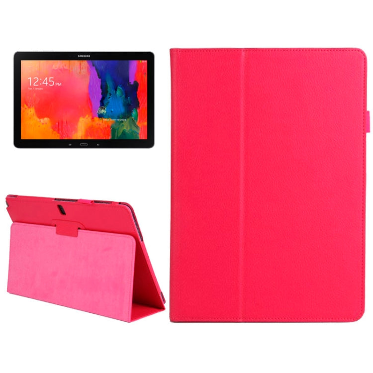 2-folding Litchi Texture Flip Leather Case with Holder for Galaxy Note & Tab Pro 12.2 / P900