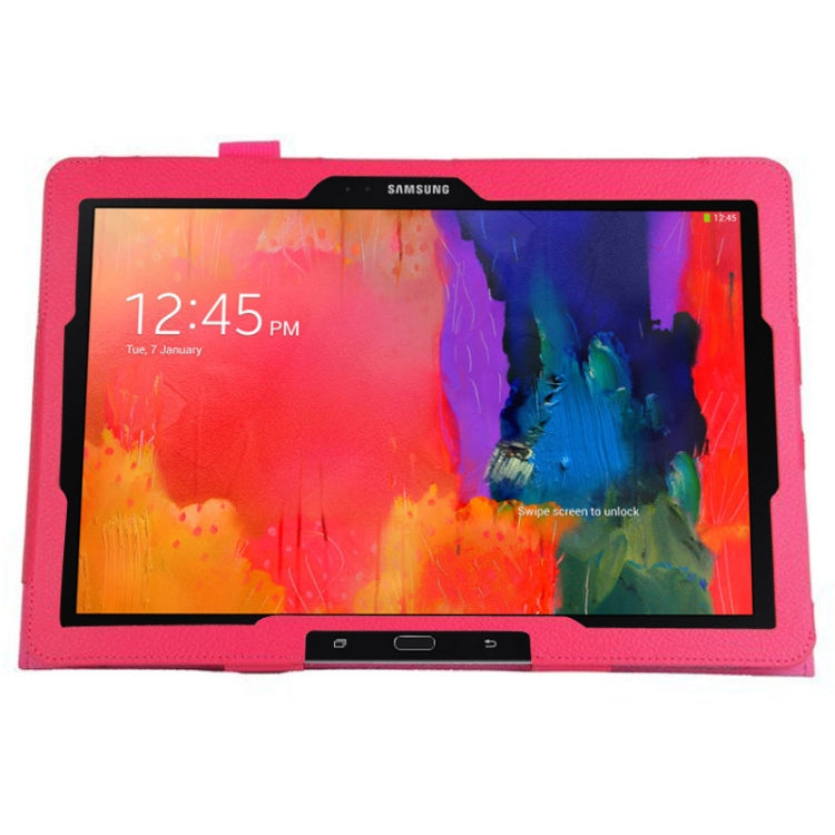2-folding Litchi Texture Flip Leather Case with Holder for Galaxy Note & Tab Pro 12.2 / P900