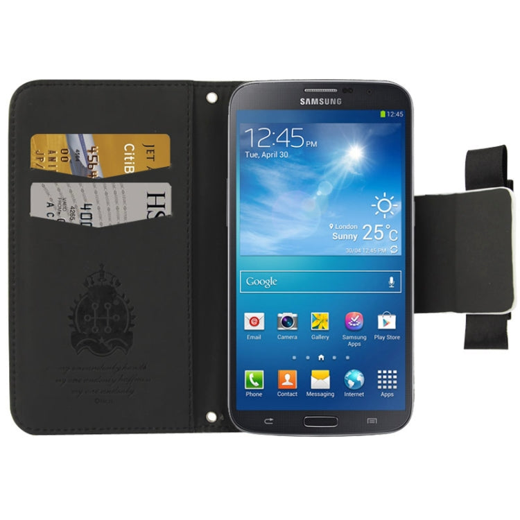Plaid Pattern Crystal Bowknot Button Flip Leather Case with Card Slots & Lanyards for Galaxy S IV / i9500