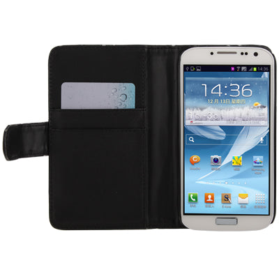 Diamond Encrusted Flower Pattern Flip Leather Case with Credit Card Slots for Galaxy S IV / i9500