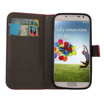 Cross Texture Horizontal Flip Leather Case with Credit Card Slots & Holder for Galaxy S IV / i9500
