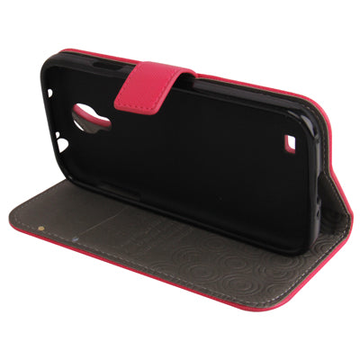 Cross Texture Horizontal Flip Leather Case with Credit Card Slots & Holder for Galaxy S IV / i9500