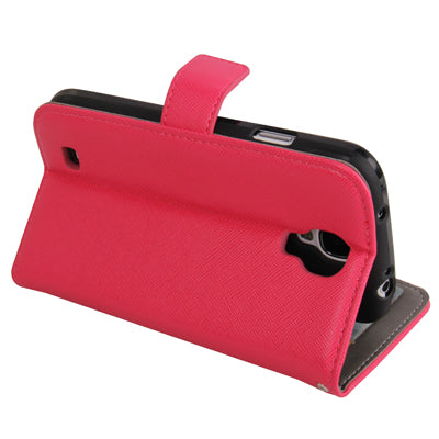 Cross Texture Horizontal Flip Leather Case with Credit Card Slots & Holder for Galaxy S IV / i9500
