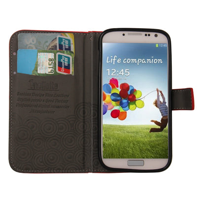 Cross Texture Horizontal Flip Leather Case with Credit Card Slots & Holder for Galaxy S IV / i9500