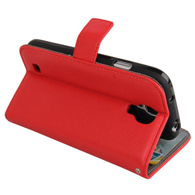 Cross Texture Horizontal Flip Leather Case with Credit Card Slots & Holder for Galaxy S IV / i9500