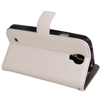 Cross Texture Horizontal Flip Leather Case with Credit Card Slots & Holder for Galaxy S IV / i9500