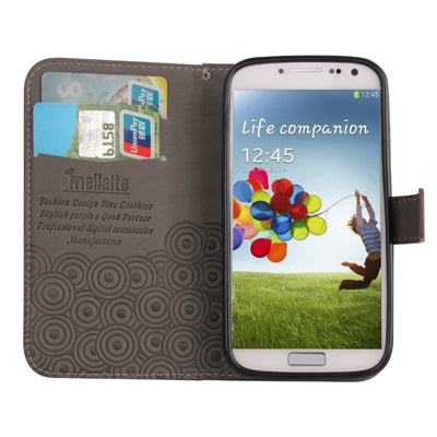 Cross Texture Horizontal Flip Leather Case with Credit Card Slots & Holder for Galaxy S IV / i9500