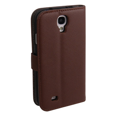 Cross Texture Horizontal Flip Leather Case with Credit Card Slots & Holder for Galaxy S IV / i9500