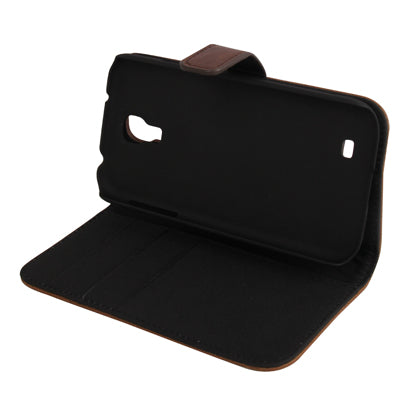 Horizontal Flip Magnetic Buckle Leather Case with Credit Card Slots & Holder for Galaxy S IV / i9500