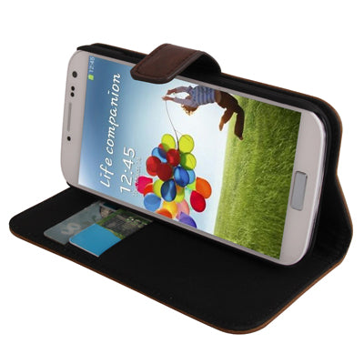 Horizontal Flip Magnetic Buckle Leather Case with Credit Card Slots & Holder for Galaxy S IV / i9500