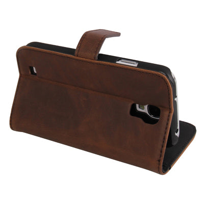Horizontal Flip Magnetic Buckle Leather Case with Credit Card Slots & Holder for Galaxy S IV / i9500