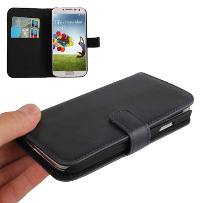 Horizontal Flip Magnetic Buckle Leather Case with Credit Card Slots & Holder for Galaxy S IV / i9500