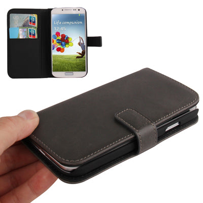 Horizontal Flip Magnetic Buckle Leather Case with Credit Card Slots & Holder for Galaxy S IV / i9500