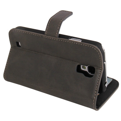 Horizontal Flip Magnetic Buckle Leather Case with Credit Card Slots & Holder for Galaxy S IV / i9500