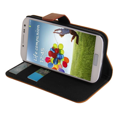 Horizontal Flip Magnetic Buckle Leather Case with Credit Card Slots & Holder for Galaxy S IV / i9500