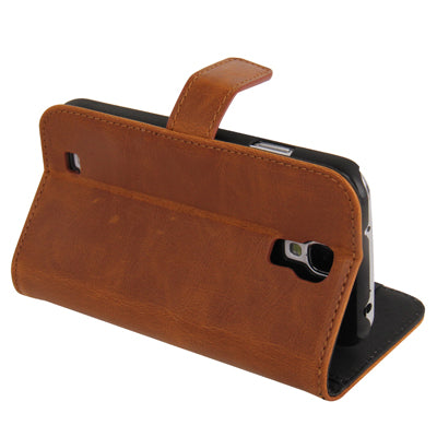 Horizontal Flip Magnetic Buckle Leather Case with Credit Card Slots & Holder for Galaxy S IV / i9500