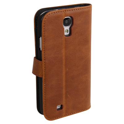 Horizontal Flip Magnetic Buckle Leather Case with Credit Card Slots & Holder for Galaxy S IV / i9500