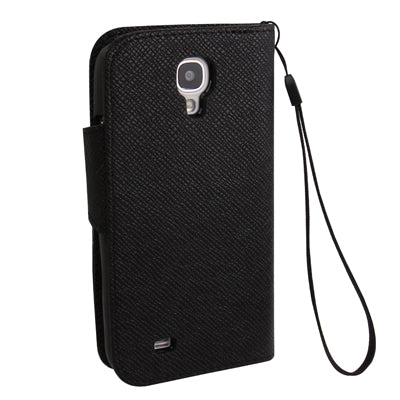 Pure Color Magnetic Buckle Leather Case with Credit Card Slots & Lanyard for Galaxy S IV / i9500