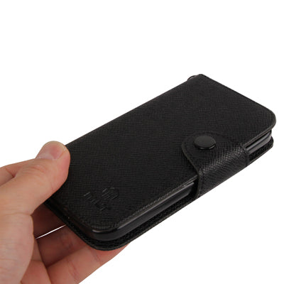 Pure Color Magnetic Buckle Leather Case with Credit Card Slots & Lanyard for Galaxy S IV / i9500