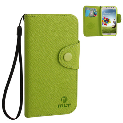 Pure Color Magnetic Buckle Leather Case with Credit Card Slots & Lanyard for Galaxy S IV / i9500