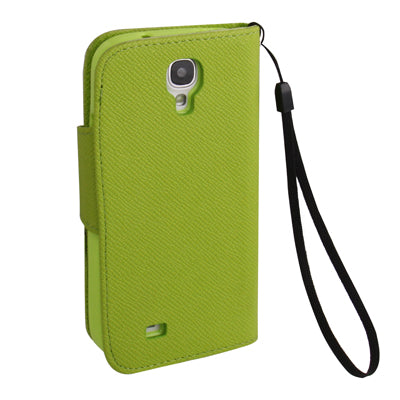 Pure Color Magnetic Buckle Leather Case with Credit Card Slots & Lanyard for Galaxy S IV / i9500