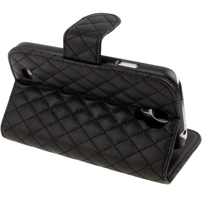 Plaid Texture Flip Soft Leather Case with Credit Card Slots & Holder for Galaxy S IV / i9500