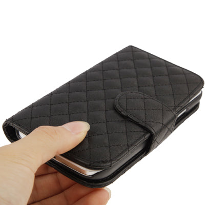 Plaid Texture Flip Soft Leather Case with Credit Card Slots & Holder for Galaxy S IV / i9500