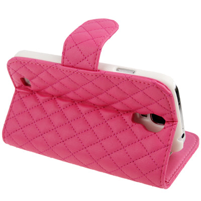 Plaid Texture Flip Soft Leather Case with Credit Card Slots & Holder for Galaxy S IV / i9500
