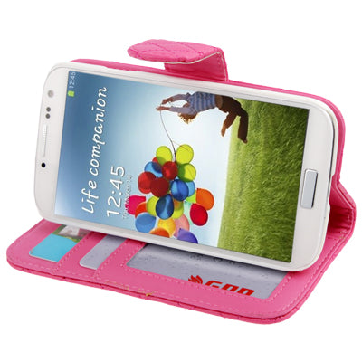 Plaid Texture Flip Soft Leather Case with Credit Card Slots & Holder for Galaxy S IV / i9500