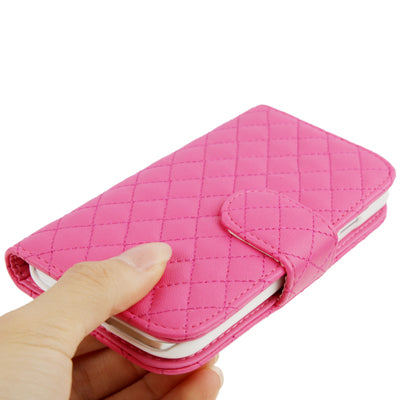 Plaid Texture Flip Soft Leather Case with Credit Card Slots & Holder for Galaxy S IV / i9500
