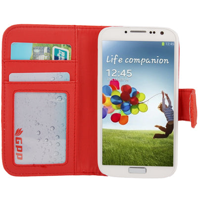 Plaid Texture Flip Soft Leather Case with Credit Card Slots & Holder for Galaxy S IV / i9500