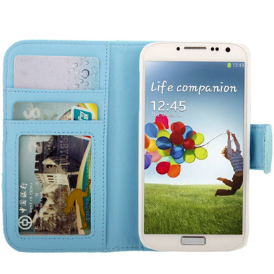 Plaid Texture Flip Soft Leather Case with Credit Card Slots & Holder for Galaxy S IV / i9500