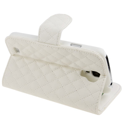 Plaid Texture Flip Soft Leather Case with Credit Card Slots & Holder for Galaxy S IV / i9500