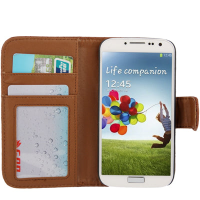 Plaid Texture Flip Soft Leather Case with Credit Card Slots & Holder for Galaxy S IV / i9500