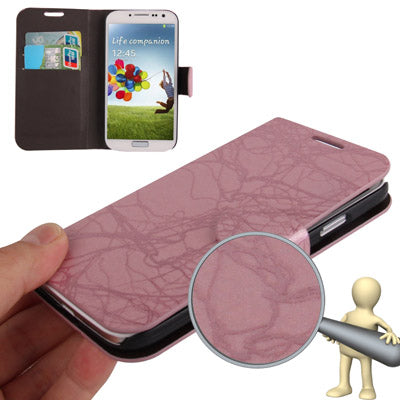 Roots Texture Horizontal Flip Leather Case with Credit Card Slots for Galaxy S IV / i9500