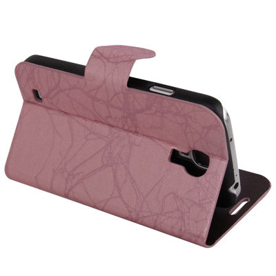Roots Texture Horizontal Flip Leather Case with Credit Card Slots for Galaxy S IV / i9500