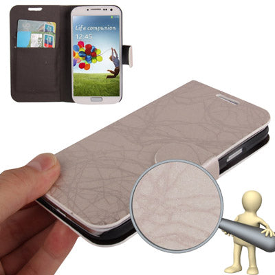 Roots Texture Horizontal Flip Leather Case with Credit Card Slots for Galaxy S IV / i9500