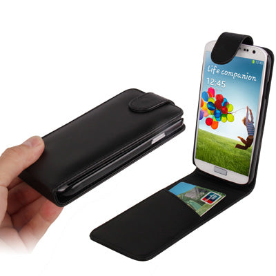 Pure Color Vertical Flip Leather Case with Credit Card Slot for Galaxy S IV / i9500