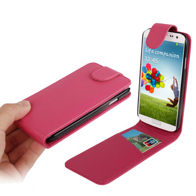Pure Color Vertical Flip Leather Case with Credit Card Slot for Galaxy S IV / i9500