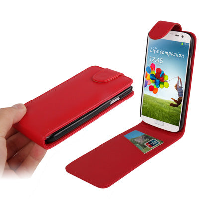 Pure Color Vertical Flip Leather Case with Credit Card Slot for Galaxy S IV / i9500