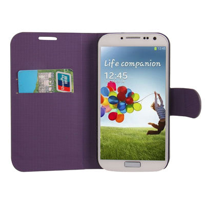 Honeycomb Style Leather Case with Credit Card Slots & Holder for Galaxy S IV / i9500