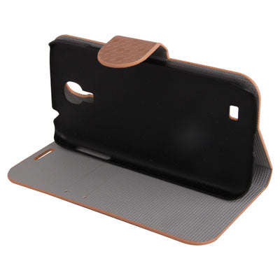 Honeycomb Style Leather Case with Credit Card Slots & Holder for Galaxy S IV / i9500
