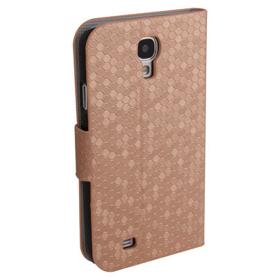 Honeycomb Style Leather Case with Credit Card Slots & Holder for Galaxy S IV / i9500