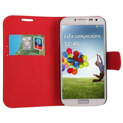 Honeycomb Style Leather Case with Credit Card Slots & Holder for Galaxy S IV / i9500