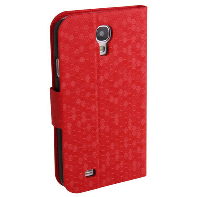 Honeycomb Style Leather Case with Credit Card Slots & Holder for Galaxy S IV / i9500