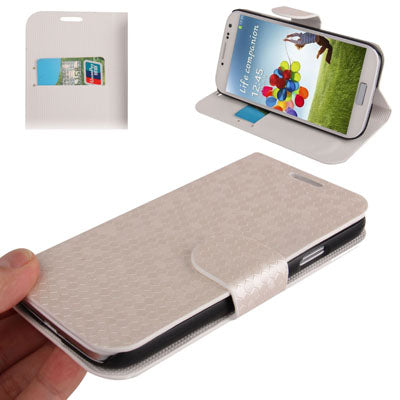 Honeycomb Style Leather Case with Credit Card Slots & Holder for Galaxy S IV / i9500