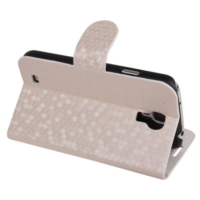 Honeycomb Style Leather Case with Credit Card Slots & Holder for Galaxy S IV / i9500