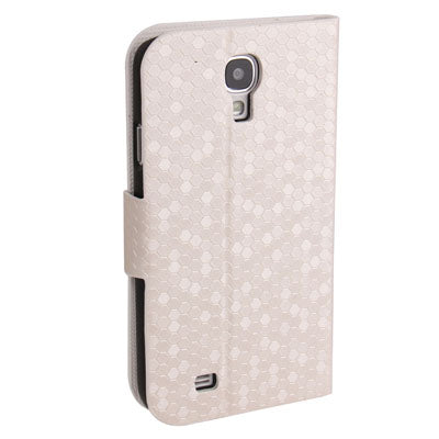 Honeycomb Style Leather Case with Credit Card Slots & Holder for Galaxy S IV / i9500