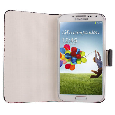 Taraxacum Pattern Horizontal Flip Leather Case with  Holder for Galaxy S IV / i9500