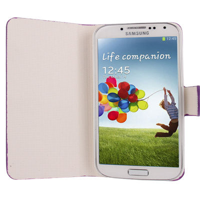 Taraxacum Pattern Horizontal Flip Leather Case with  Holder for Galaxy S IV / i9500